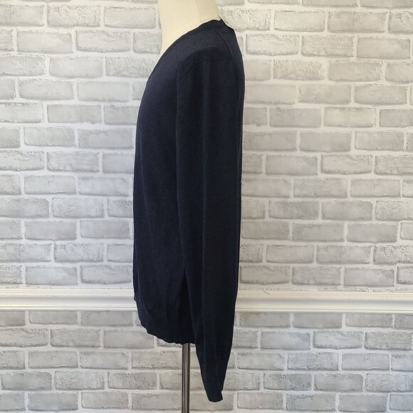Banana Republic Luxury Silk Cotton Cashmere Sweater NEW Black Mens L Old Money - Picture 3 of 8